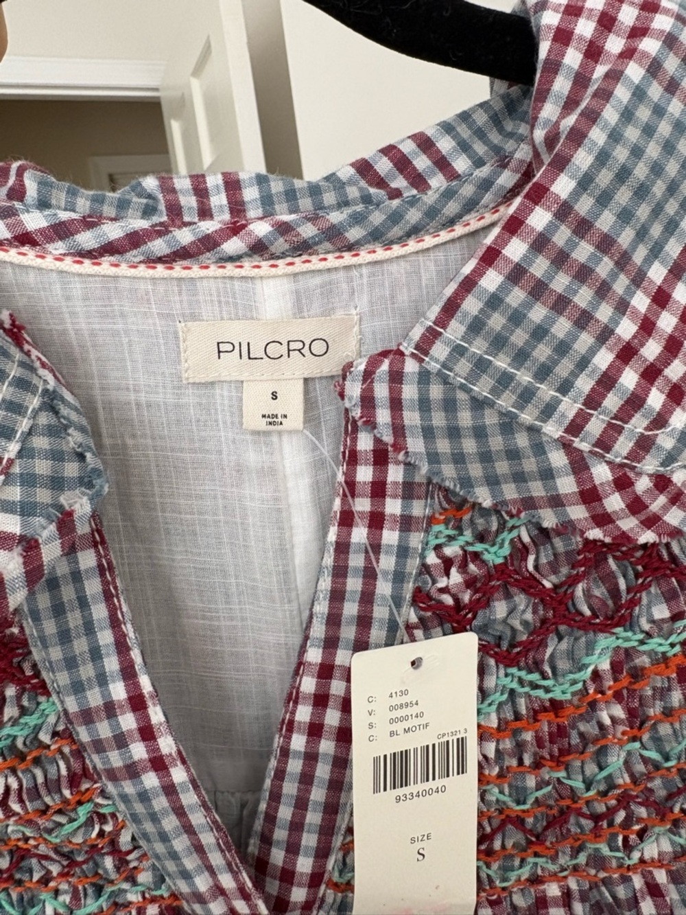Anthropologie Pilcro Short-Sleeve V-Neck Smocked Babydoll Mini Dress - Picture 4 of 5